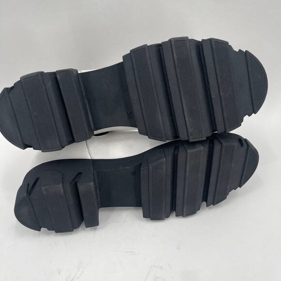 SILENT D Cress Chelsea Boot Size 38 (US 7/7.5) White Leather Lug Sole Slip On - Picture 12 of 16